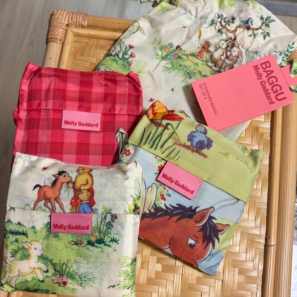 BAGGU Handbags - NWT **Set of 3** BAGGU x Molly Goddard Standard Reusable Tote Bags